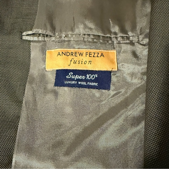 Andrew Fezza Fusion Super Luxury Wool Suit Taupe Gray Size 42R Pants 36 Waist - Picture 6 of 11